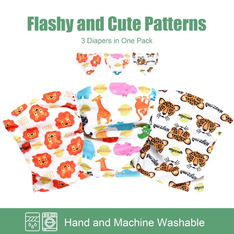 Wegreeco Washable Male Dog Belly Band (Stylish Pattern)- Pack of 3 - Washable Male Dog Belly Wrap, Dog Diapers Male (M, Magic) - Image 2